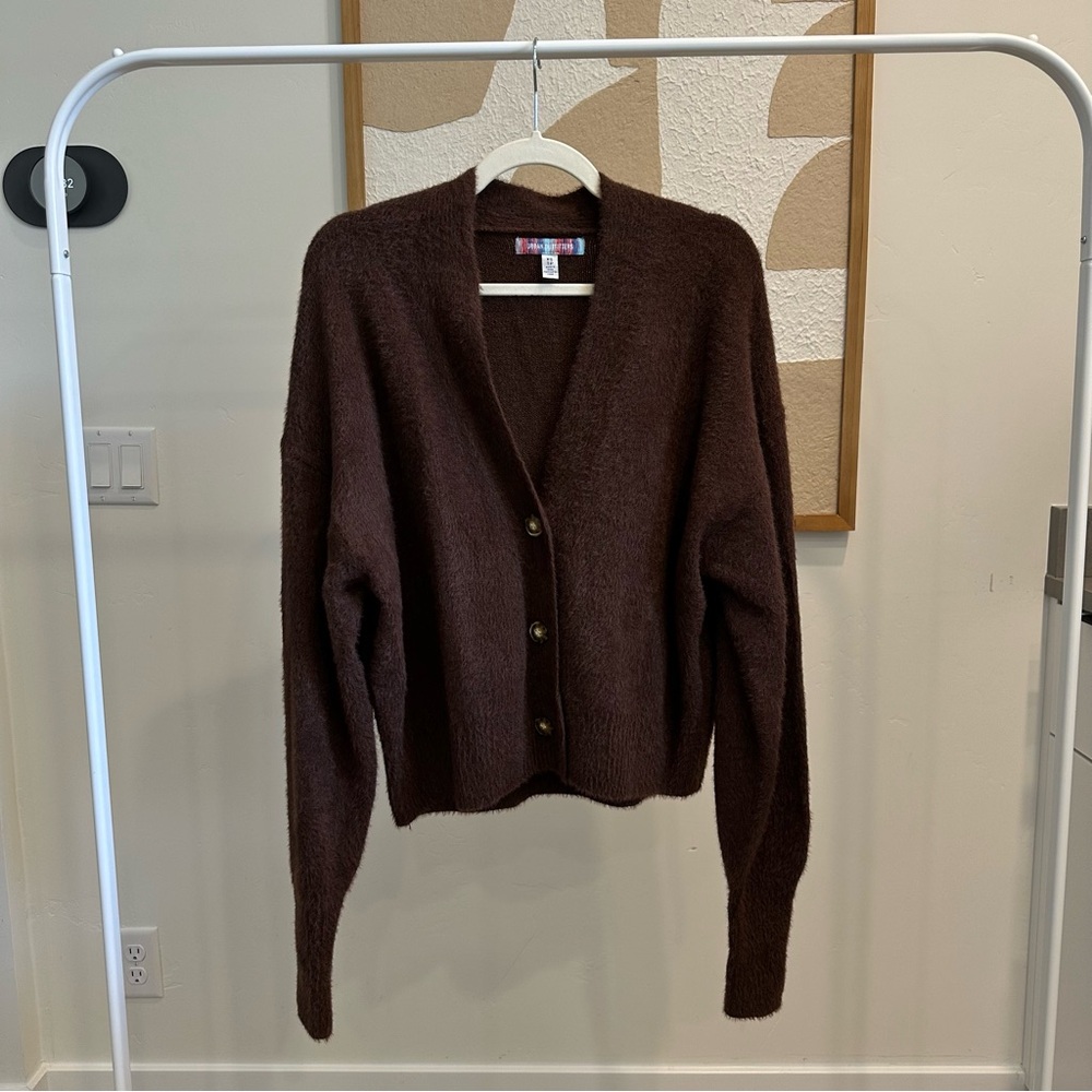 Brown Mohair Cardigan